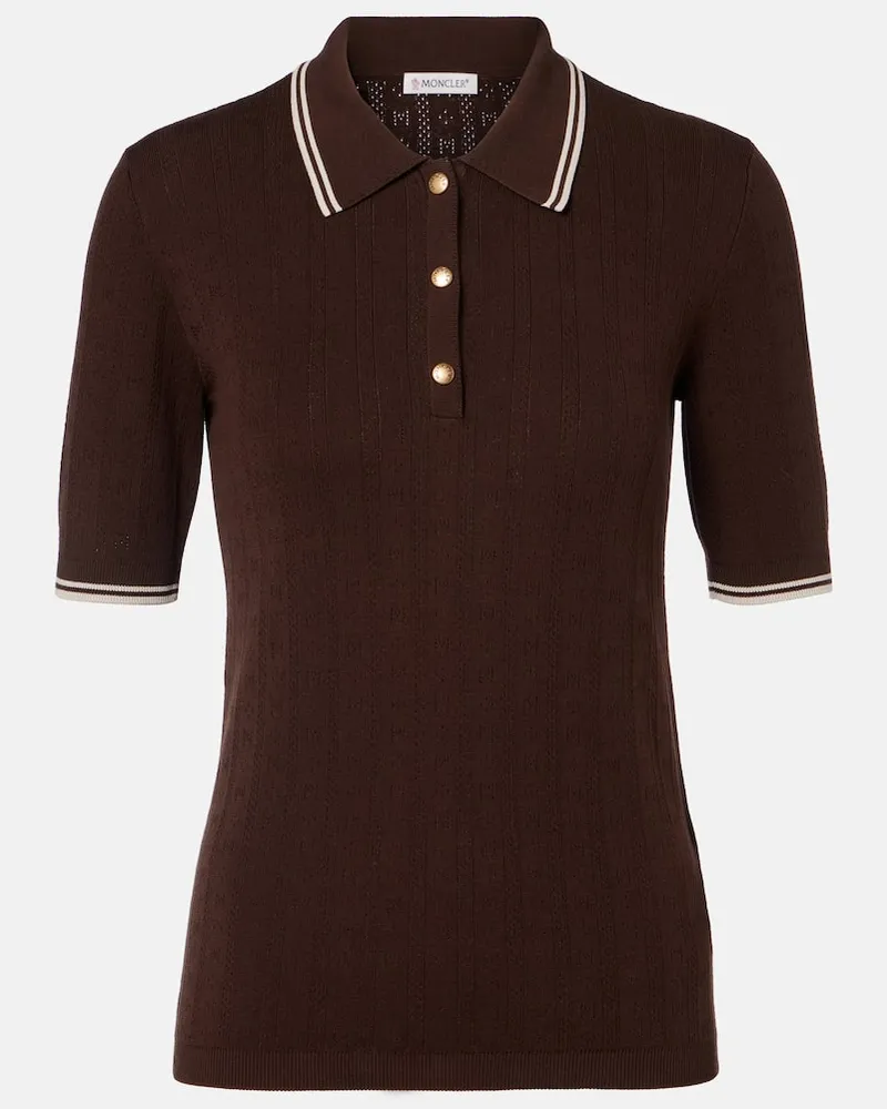 Moncler Polo in cotone Marrone