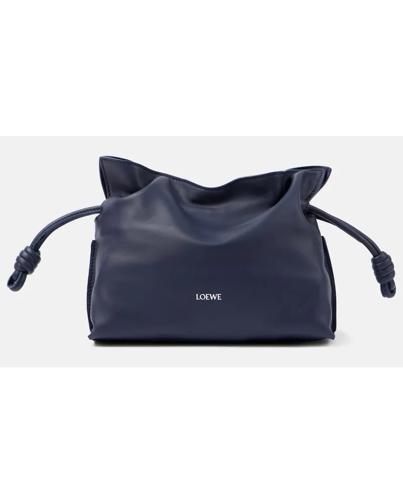 Loewe Clutch Flamenco Mini in pelle Blu