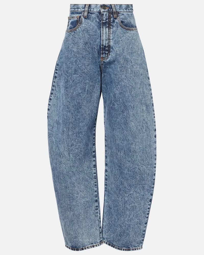 Alaïa AlaÃ¯a Jeans barrel a vita alta Blu