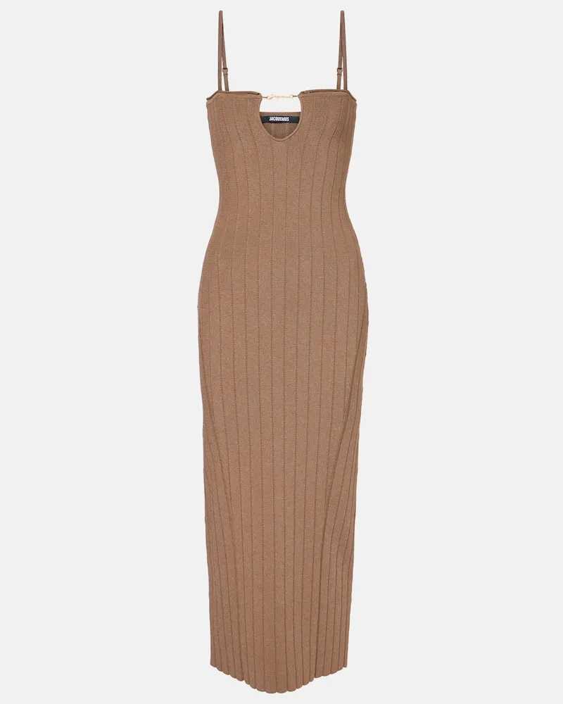 Jacquemus Abito midi Sierra in maglia a coste Marrone