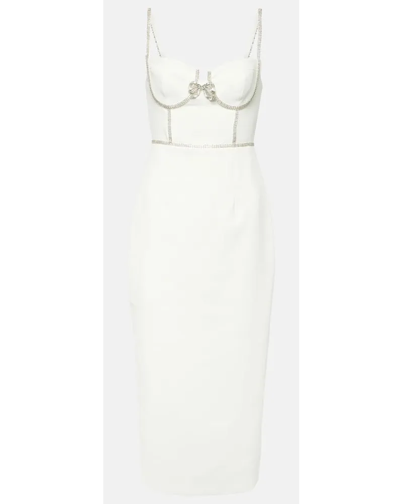 Self-Portrait Abito bustier in crÃªpe con cristalli Bianco