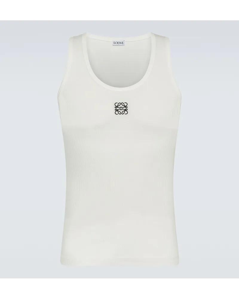 Loewe Tank top Anagram in jersey di misto cotone Bianco