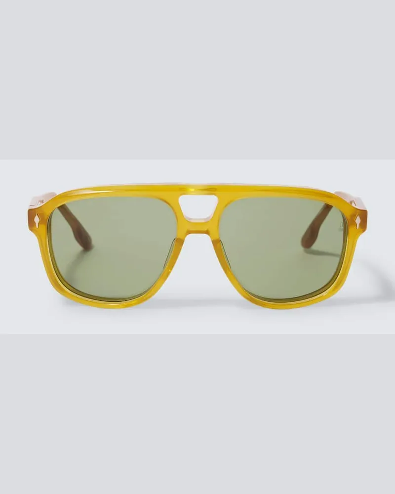 Jacques Marie Mage Occhiali da sole aviator Leonard Giallo