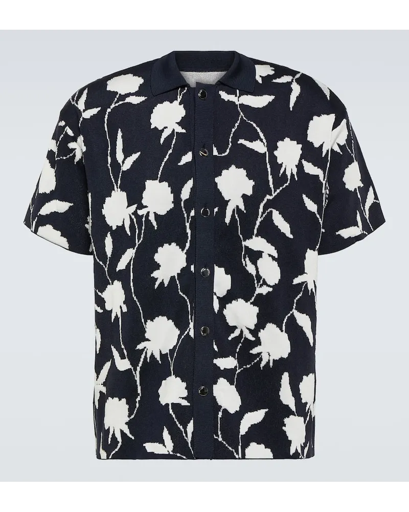Jacquemus Camicia Maille Rosa in jacquard Blu