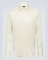 Tom Ford Camicia in jaquard di seta Neutro