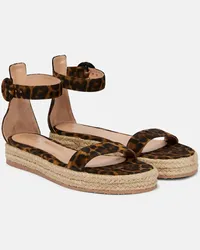 Gianvito Rossi Sandali espadrillas con platform in suede Multicolore