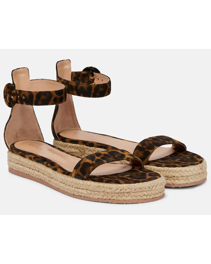 Gianvito Rossi Sandali espadrillas con platform in suede Multicolore