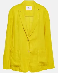 Velvet Blazer Cassie in lino Giallo