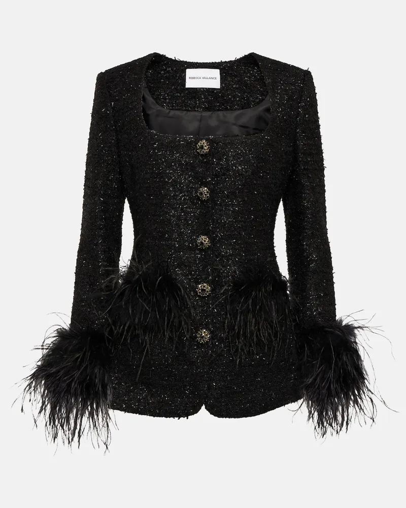 Rebecca Vallance Giacca Jourdan con piume Nero