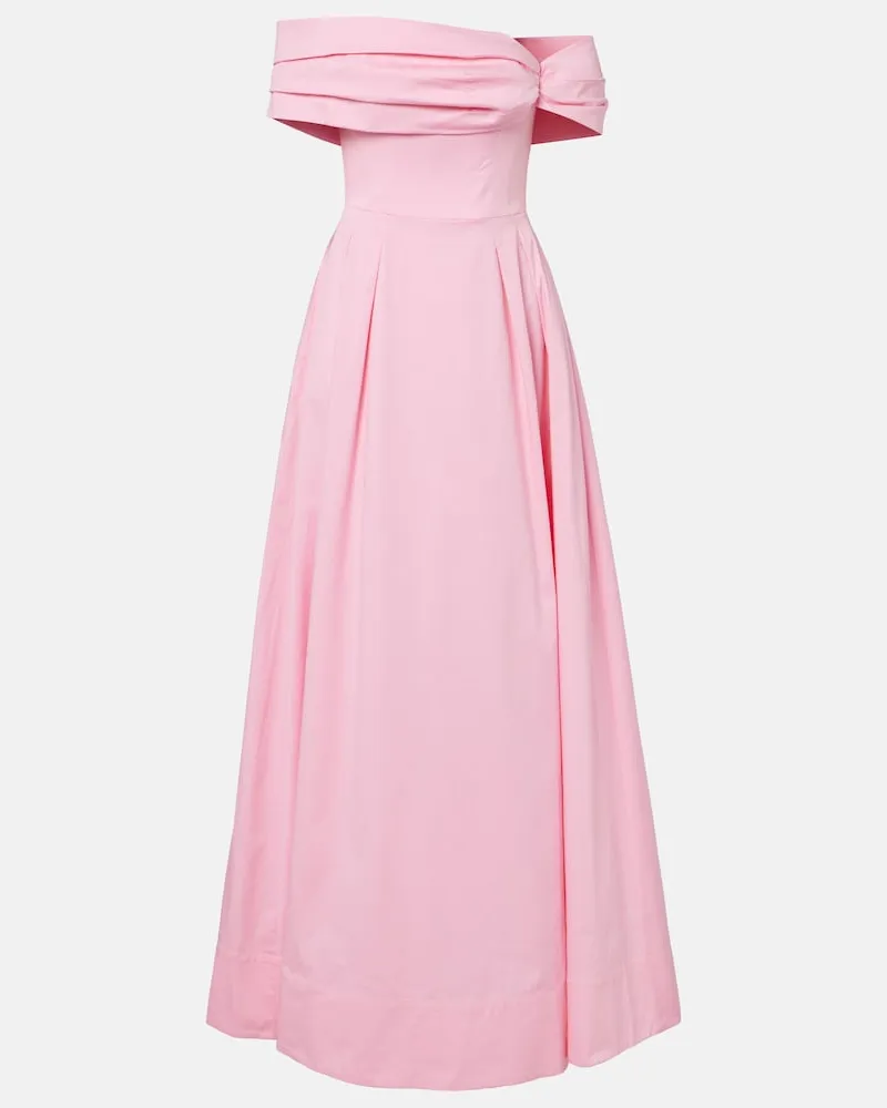 Rebecca Vallance Abito lungo off-shoulder Dianthe Rosa