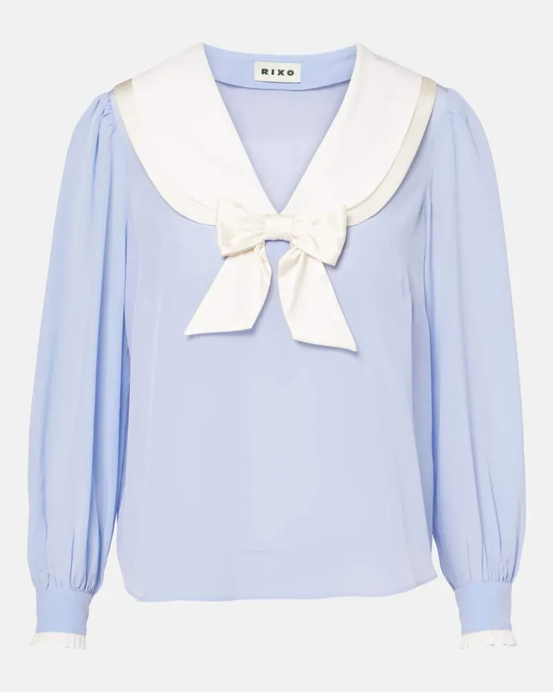 RIXO Top Eimer in seta Blu