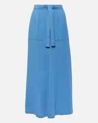 Max Mara Leisure - Gonna lunga Mia in misto lino Blu