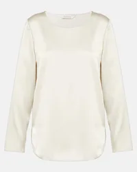 Max Mara Top in raso di misto seta Bianco