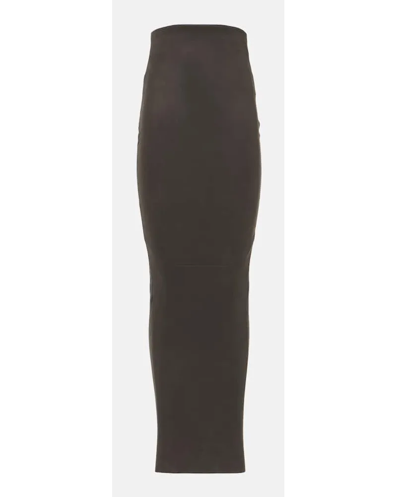 Rick Owens Gonna lunga Dirt Pillar in pelle Grigio