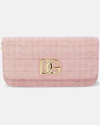 Dolce & Gabbana Borsa a spalla 3.5 Small in rafia Rosa