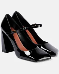 Amina Muaddi Pumps Mary Jane Charlotte 95 in vernice Nero