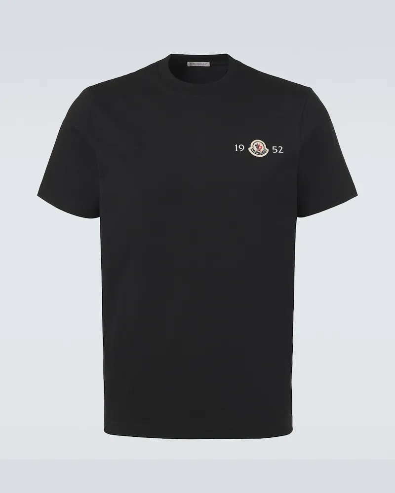 Moncler T-shirt in jersey di misto cotone Nero