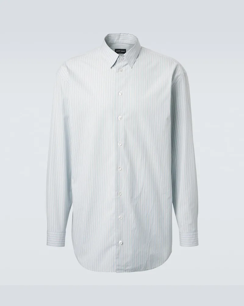 Giorgio Armani Camicia Archivio in cotone a righe Blu