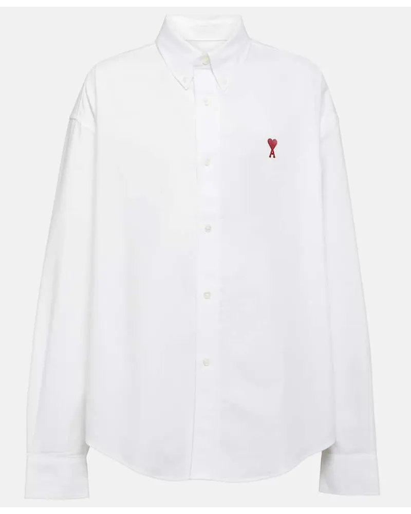 AMI Paris Camicia Ami De CÅur in popeline di cotone Bianco
