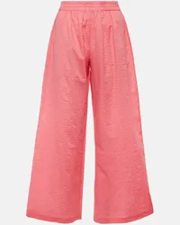 JADE SWIM Pantaloni Mika in cotone a gamba larga Rosa