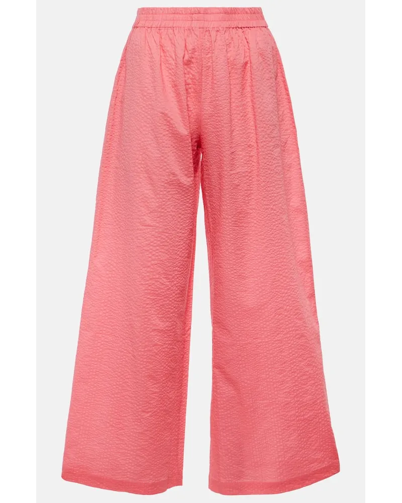 JADE SWIM Pantaloni Mika in cotone a gamba larga Rosa