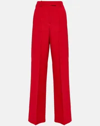 Valentino Garavani Pantaloni regular in crêpe di seta Rosso