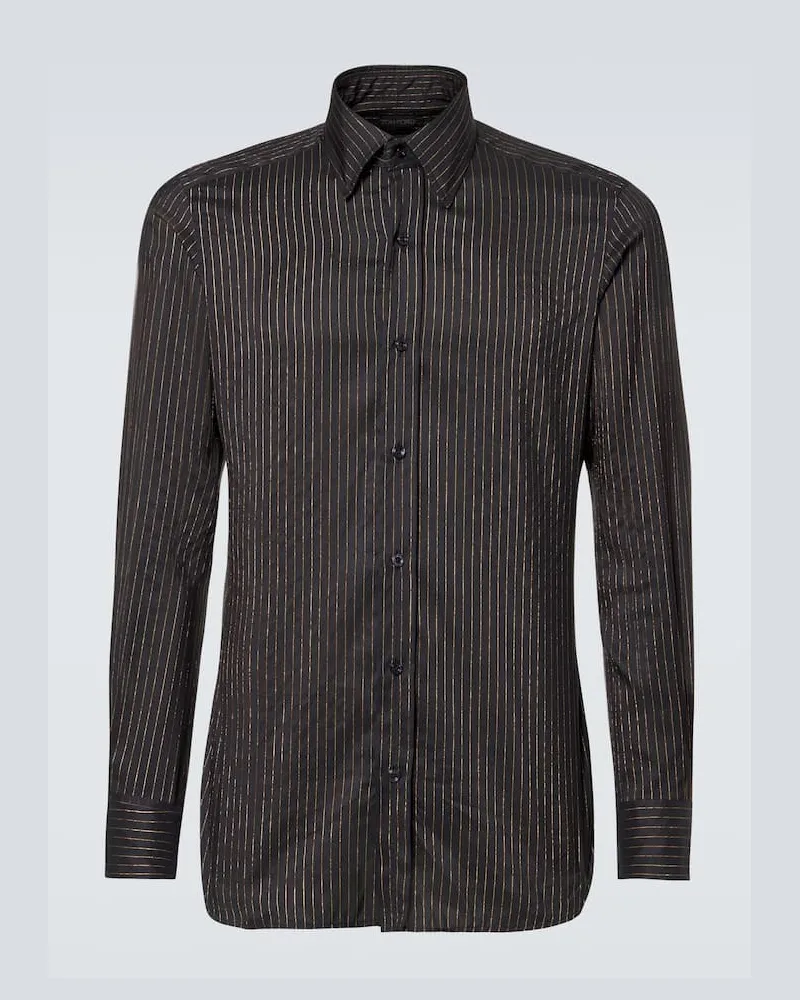 Tom Ford Camicia in seta con lamÃ Nero