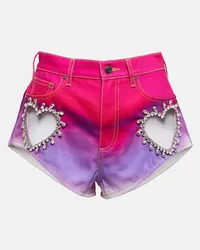 Area Shorts in denim con cristalli Rosa