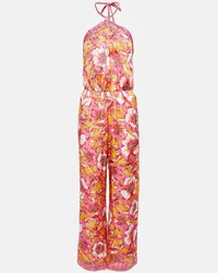 Poupette St Barth Jumpsuit Isabelle con stampa floreale Arancione