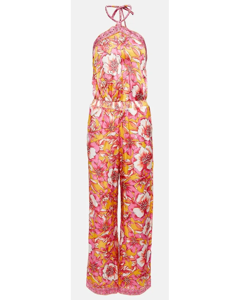 Poupette St Barth Jumpsuit Isabelle con stampa floreale Arancione
