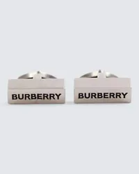 Burberry Gemelli placcati in palladio con logo Argento