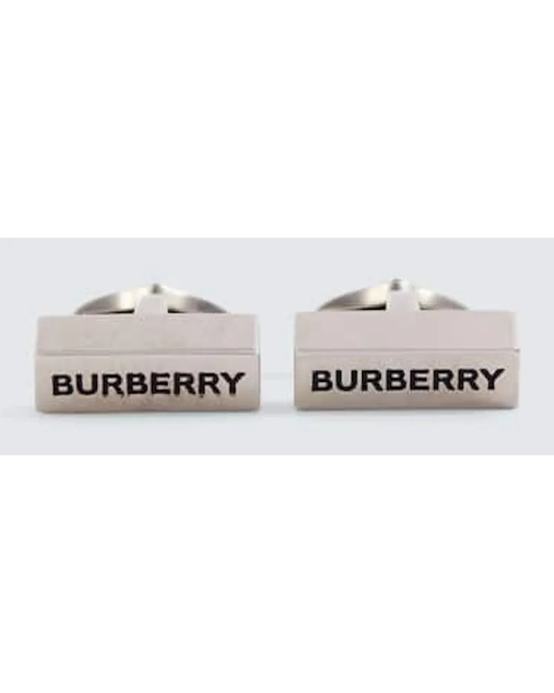 Burberry Gemelli placcati in palladio con logo Argento