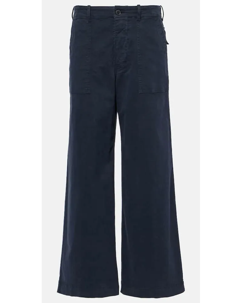 Nili Lotan Pantaloni a gamba larga Leon in cotone Blu