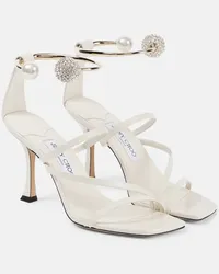 Jimmy Choo Sandali Ottilia 90 in pelle con cristalli Bianco