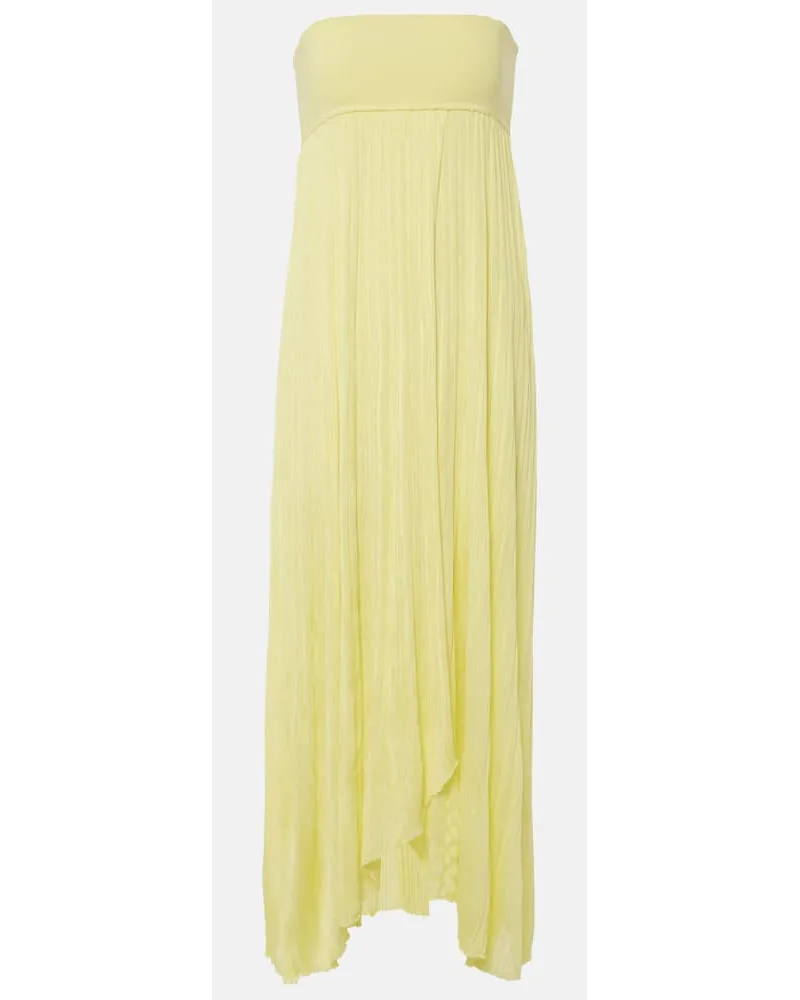 Alaïa AlaÃ¯a Abito bustier a pieghe Giallo