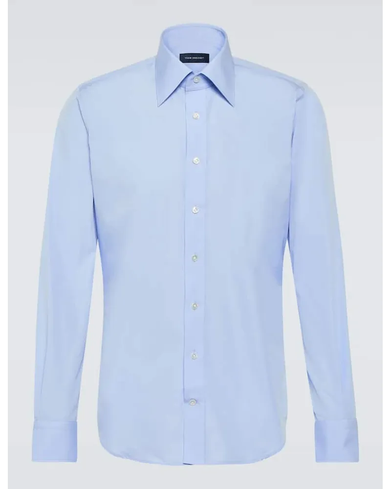 Thom Sweeney Camicia in cotone Blu