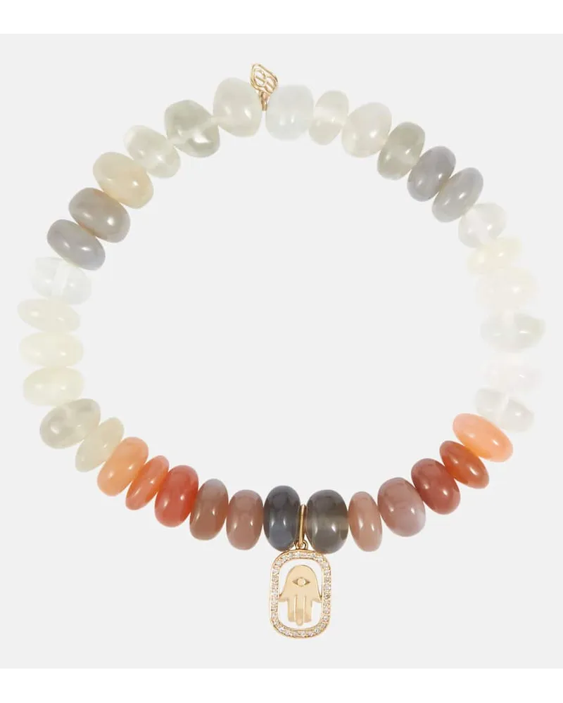 Sydney Evan Bracciale in oro 14kt con diamanti e pietra di luna Oro