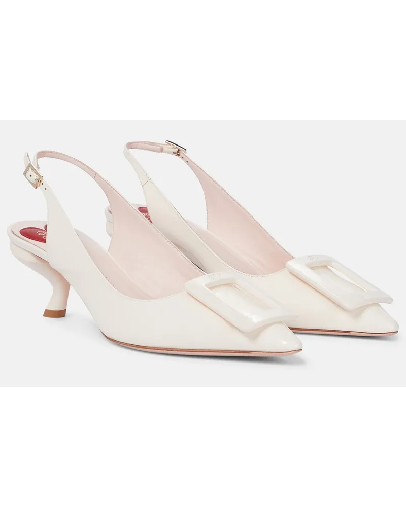 Roger Vivier Pumps slingback Virgule in vernice Bianco