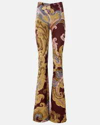 Etro Pantaloni flared in velluto Multicolore