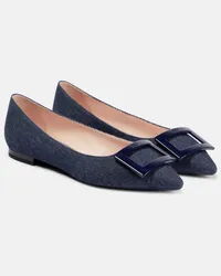 Roger Vivier Ballerine Gommettine Ball in denim Blu