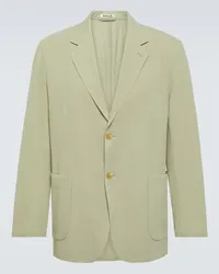 AURALEE Blazer monopetto in cotone e seta Verde