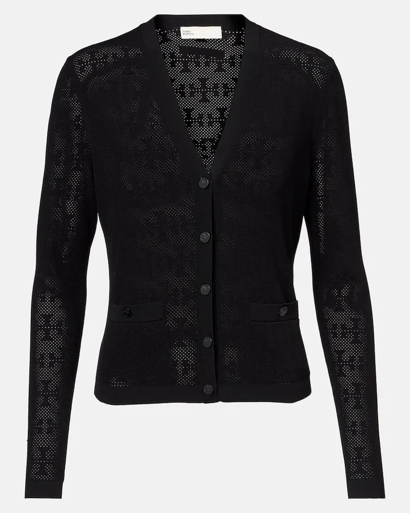 Tory Burch Cardigan T Monogram in jacquard Nero