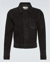 AMI Paris Giacca camicia in suede Nero