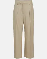 Brunello Cucinelli Pantaloni regular in lana Beige