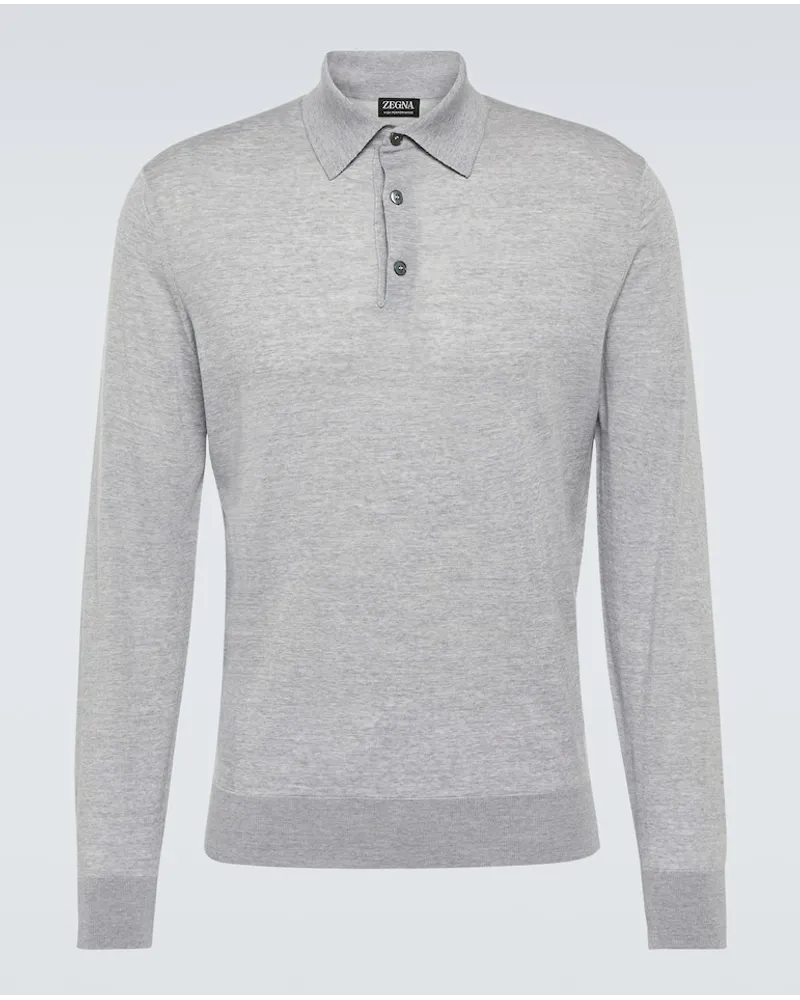 Ermenegildo Zegna Polo High Performance in lana Grigio