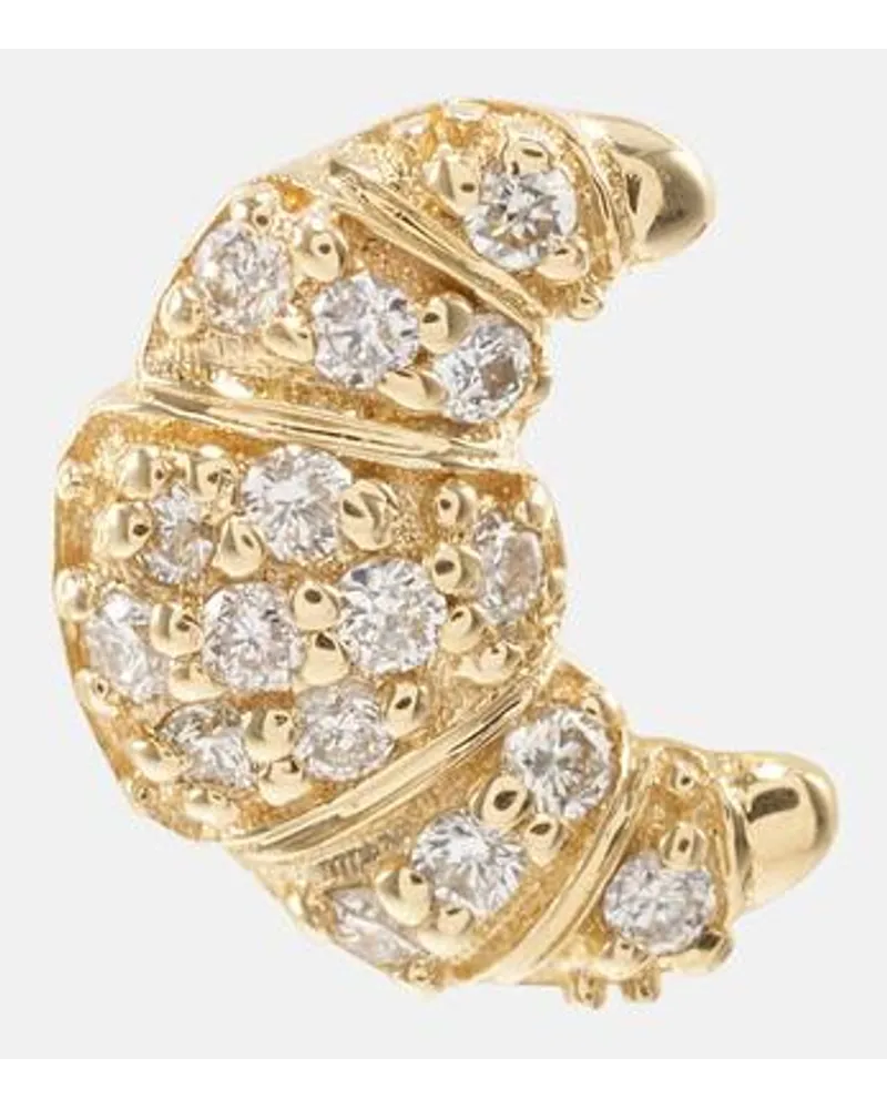 Sydney Evan Orecchino singolo Croissant Small in oro 14kt con diamanti Oro