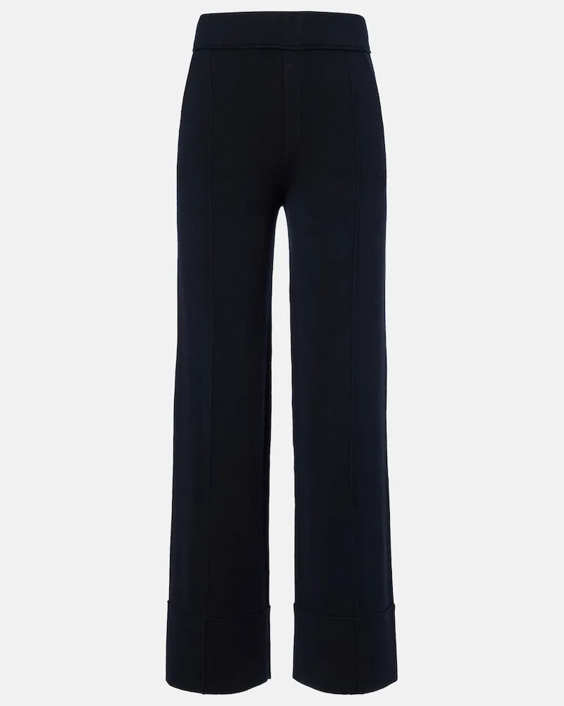Jardin des Orangers Pantaloni a gamba larga in lana e cashmere Nero