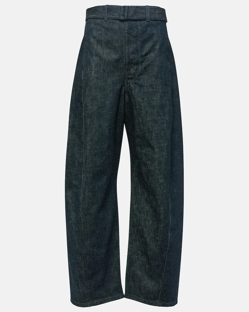 Christophe Lemaire Jeans a gamba larga e vita alta Blu