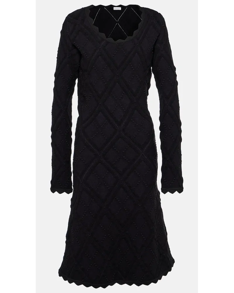 Burberry Abito midi in misto lana Nero