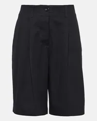 Totême Shorts in twill di cotone Nero